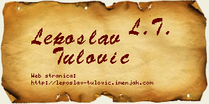 Leposlav Tulović vizit kartica